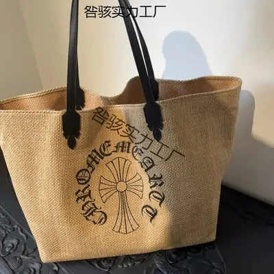 Brown tote bag with a printed front design