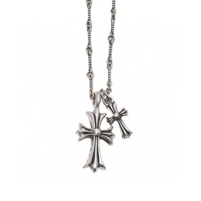 Silver-colour cross pendant necklace