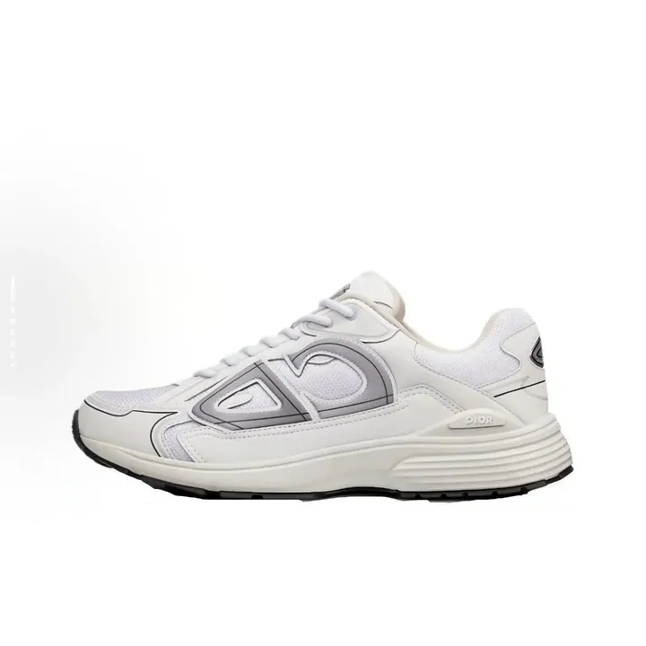 White and pale grey low-top sneaker on a white background
