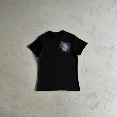 Black short-sleeve T-shirt laid flat