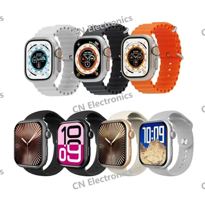 Catalogue collage of watches with multiple straps